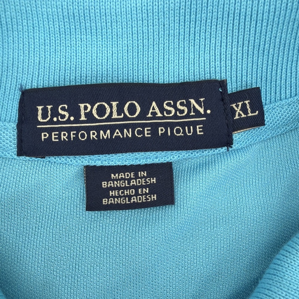 U.S. Polo Assn Performance Pique Polo Shirt Men's XL Blue Pony Short Sleeve Golf - Picture 4 of 8